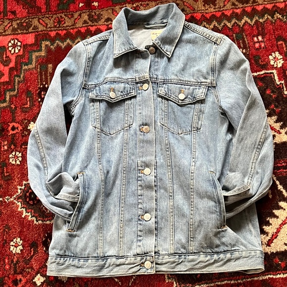 GAP Oversized Icon Denim Jacket – Medium Indigo – XS - Picture 2 of 12